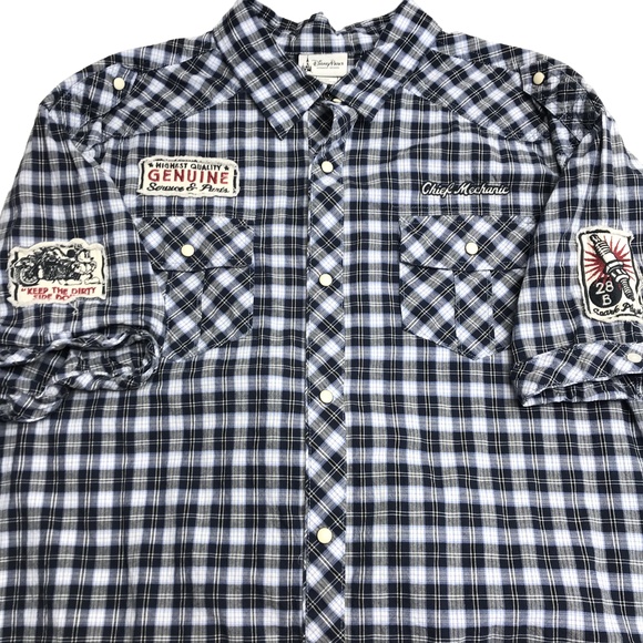 Disney Parks Other - Disney Park Shirt Mens Extra Large Blue Western Mickey Mouse Mechanic Motorcycle